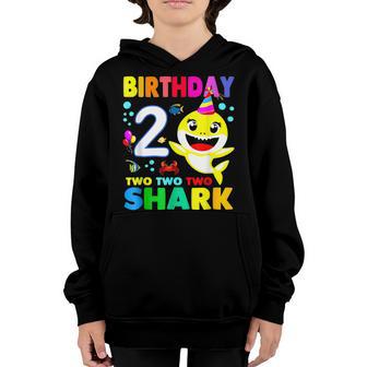 Birthday Kids Shark 2 Years Old 2Nd Family V2 Youth Hoodie - Thegiftio UK