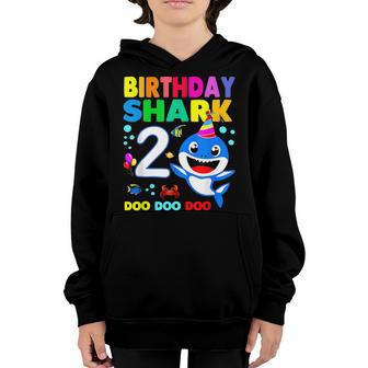 Birthday Kids Shark 2 Years Old 2Nd Family V5 Youth Hoodie - Thegiftio UK