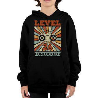 Birthday Level 26 Unlocked Video Game Birthday Men Women Youth Hoodie - Thegiftio UK