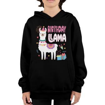 Birthday Llama Gift Girl Birthday Party Gift Llama Birthday Theme Graphic Design Printed Casual Daily Basic Youth Hoodie - Thegiftio UK
