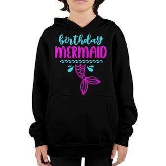 Birthday Mermaid Squad Girls Matching Family Princess Youth Hoodie - Seseable