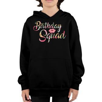 Birthday Squad Funny Lips Flower Gifts For Women Ns Girls Youth Hoodie - Thegiftio UK