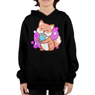 Boba Cute Fox Bubble Tea Kawaii Neko Girls Gift Youth Hoodie - Thegiftio UK