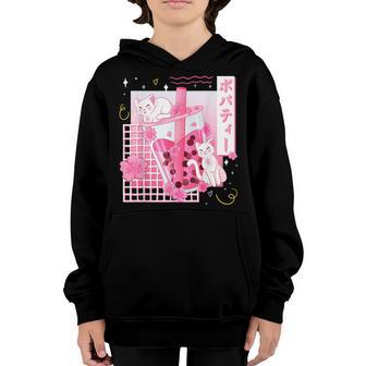 Boba Tea Cat Bubble Tea Kawaii Anime Japanese Girls Nager V2 Youth Hoodie - Thegiftio UK