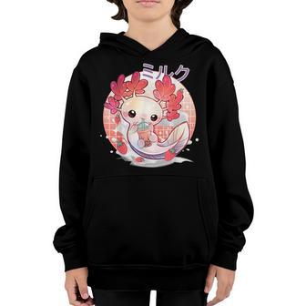 Bobalotl Axolotl Boba Kawaii Anime Japanese Gift N Girls Youth Hoodie - Thegiftio UK
