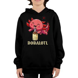 Bobalotl Axolotl Boba Tea Bubble Milk Anime Lover Girls Boys Youth Hoodie - Thegiftio UK