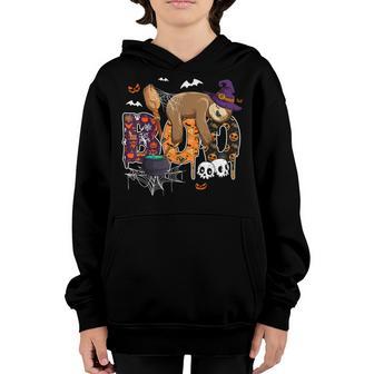 Boo Sloth Witch Hat Funny Halloween Costume Boys Kids Youth Hoodie - Thegiftio UK