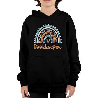 Bookkeeper Boho Rainbow Funny School Bookkeeper Teacher Graphic Design Printed Casual Daily Basic Youth Hoodie - Thegiftio UK