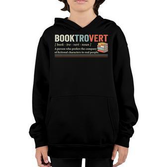 Booktrovert Definition Librarian Meme Retro Book Lovers Youth Hoodie - Thegiftio UK