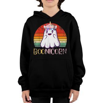 Boonicorn Ghost Unicorn Boo Retro Halloween Girls Women Gift Youth Hoodie - Thegiftio UK