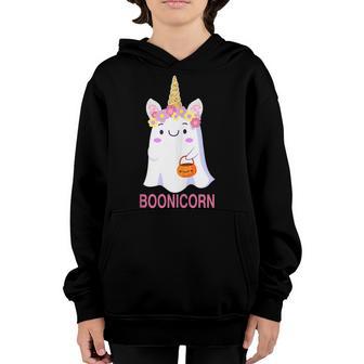 Boonicorn Halloween Ghost Unicorn Birthday Gift Youth Hoodie - Thegiftio UK