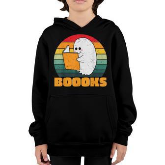Boooks Ghost Funny Librarian Book Lovers Halloween Costume Youth Hoodie - Thegiftio UK
