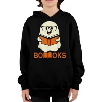 Booooks Ghost Boo Read Books Library Teacher Halloween Cute V3 Youth Hoodie - Thegiftio UK