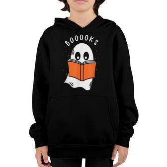Booooks Ghost Books Halloween Teacher Funny Teacher Youth Hoodie - Thegiftio UK