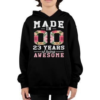 Born In 2000 23 Year Old 23Rd Birthday Girls Ns Flower Youth Hoodie - Thegiftio UK