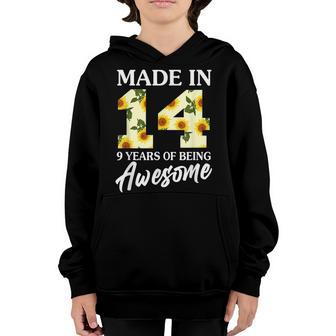 Born In 2014 9 Year Old 9Th Birthday Girls Ns Sunflower Youth Hoodie - Thegiftio UK