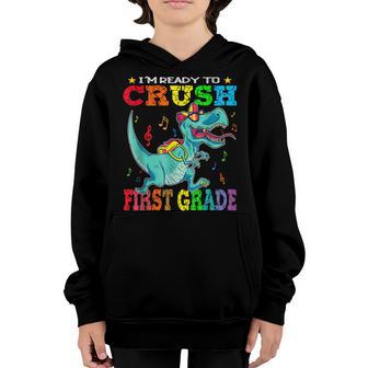 Boys Back To School Im Ready To Crush Kindergarten Dinosaur Youth Hoodie - Thegiftio UK