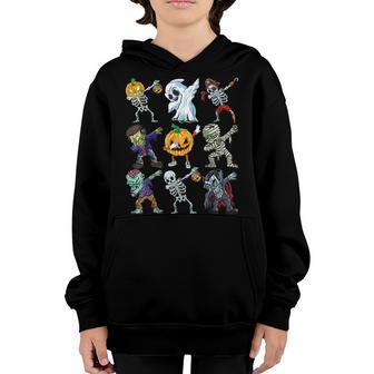 Boys Halloween Skeleton Jack O Lantern Zombie Dab V2 Youth Hoodie - Thegiftio UK