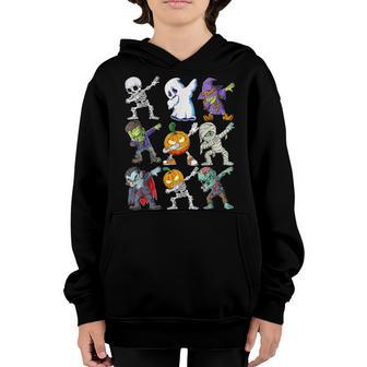 Boys Halloween Skeleton Jack O Lantern Zombie Dab Youth Hoodie - Thegiftio UK