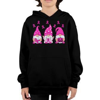 Breast Cancer Awareness Gnome Pumpkin Pink Ribbon Women Kids Youth Hoodie - Thegiftio UK