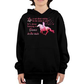 Breast Cancer Awareness Horse Ribbon Pink Gifts Women Girl V2 Youth Hoodie - Thegiftio UK