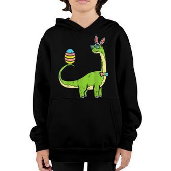 Brontosaurus Bunny Ears Egg Easter Day Dinosaur Dino Boys Youth Hoodie - Thegiftio UK
