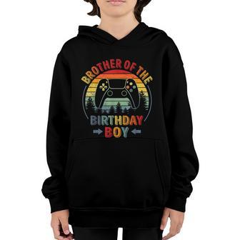 Brother Of The Birthday Boy Vintage Matching Gamer Birthday Gift Graphic Design Printed Casual Daily Basic Youth Hoodie - Thegiftio UK