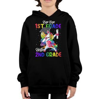 Bye 1St Grade Hello 2Nd Grade Dab Unicorn Last Day Of School Youth Hoodie - Thegiftio UK