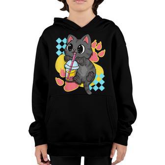 Cat Boba Tea Bubble Tea Anime Kawaii Neko For Girls Nager V10 Youth Hoodie - Thegiftio UK