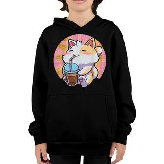 Cat Boba Tea Bubble Tea Anime Kawaii Neko For Girls Nager V13 Youth Hoodie - Thegiftio UK