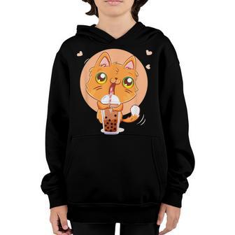 Cat Boba Tea Bubble Tea Anime Kawaii Neko For Girls Nager V7 Youth Hoodie - Thegiftio UK