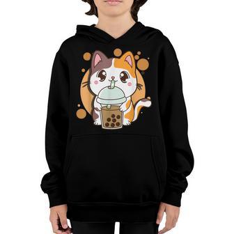 Cat Boba Tea Bubble Tea Anime Kawaii Neko For Girls Nager V8 Youth Hoodie - Thegiftio UK