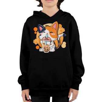 Cat Boba Tea Bubble Tea Anime Kawaii Neko For Girls Nager V9 Youth Hoodie - Thegiftio UK