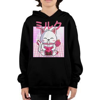 Cat Boba Tea Bubble Tea Anime Kawaii Neko Gift Kids Boy Girl Youth Hoodie - Thegiftio UK