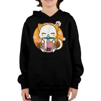 Cat Boba Tea Bubble Tea Anime Kawaii Neko Gifts Girls Ns V4 Youth Hoodie - Thegiftio UK