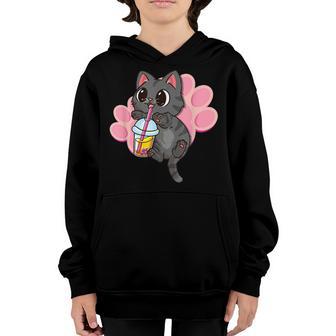 Cat Boba Tea Bubble Tea Anime Kawaii Neko Gifts Ns Girls V3 Youth Hoodie - Thegiftio UK