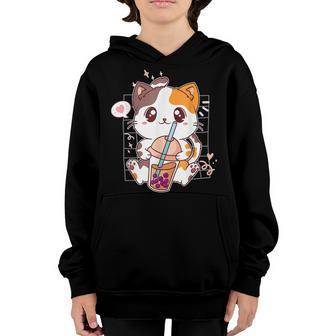 Cat Boba Tea Bubble Tea Kawaii Anime Japanese Neko Girl N Youth Hoodie - Thegiftio UK