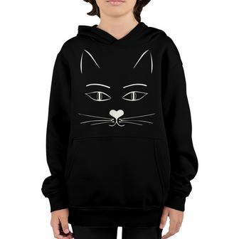 Cat Face Halloween Costumes Gifts For Women Girls Boys Kids V2 Youth Hoodie - Thegiftio UK
