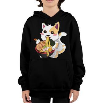 Cat Ramen Kawaii Anime Japanese Food Girls Official Nager Youth Hoodie - Thegiftio UK