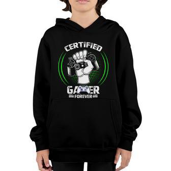 Certified Gamer Retro Funny Video Games Gaming Vintage Graphic Design Printed Casual Daily Basic Youth Hoodie - Thegiftio UK