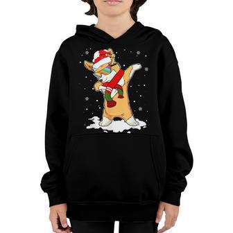 Christmas Dabbing Corgi Santa Hat Sunglasses Boys Men Gifts Youth Hoodie - Thegiftio UK