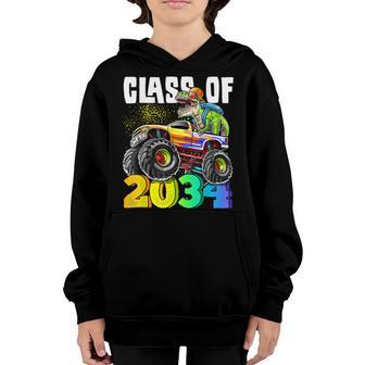 Class Of 2034 T Rex Dinosaur Monster Truck Kindergarten Boy Youth Hoodie - Thegiftio UK