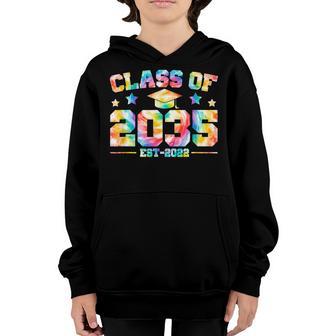 Class Of 2035 Kindergarten Graduate Tie Dye Graduation Pre K Youth Hoodie - Thegiftio UK