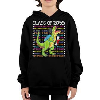 Class Of 2035 Trex Dino Graduation Grow With Me Pre-K Boys Youth Hoodie - Thegiftio UK