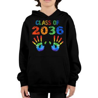 Class Of 2036 Grow With Me Color Handprint On Back Pre-K Kid Youth Hoodie - Thegiftio UK