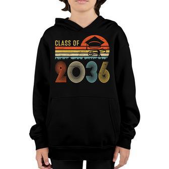Class Of 2036 Grow With Me Pre-K Graduate Vintage Retro Youth Hoodie - Thegiftio UK
