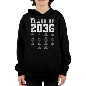 Class Of 2036 Grow With Me With Space For Checkmarks Youth Hoodie - Thegiftio UK