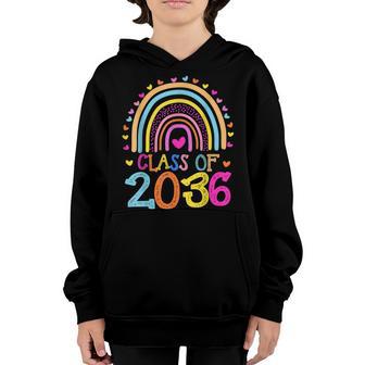 Class Of 2036 Rainbow Pre-K Kindergarten Graduation Youth Hoodie - Thegiftio UK