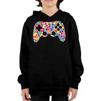 Colorful Polka Dot Game Controller International Dot Day Kid V2 Youth Hoodie - Thegiftio UK