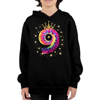Colorful Tie Dye Number 9 Year Old Girls 9Th Birthday Youth Hoodie - Thegiftio UK
